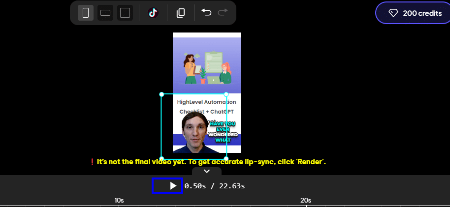 Preview the final video ad.