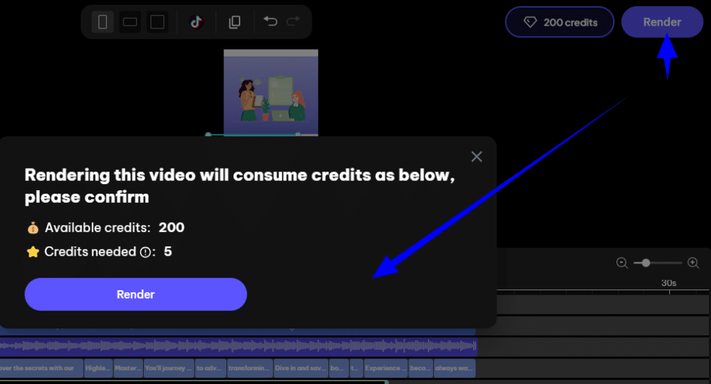 Render and download the video.