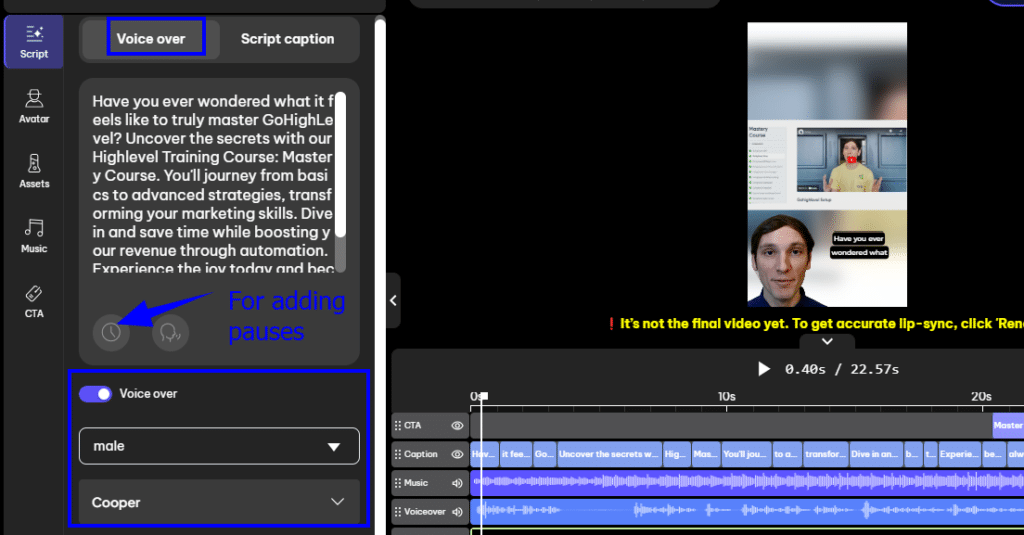 Choose A Voice for Your Video