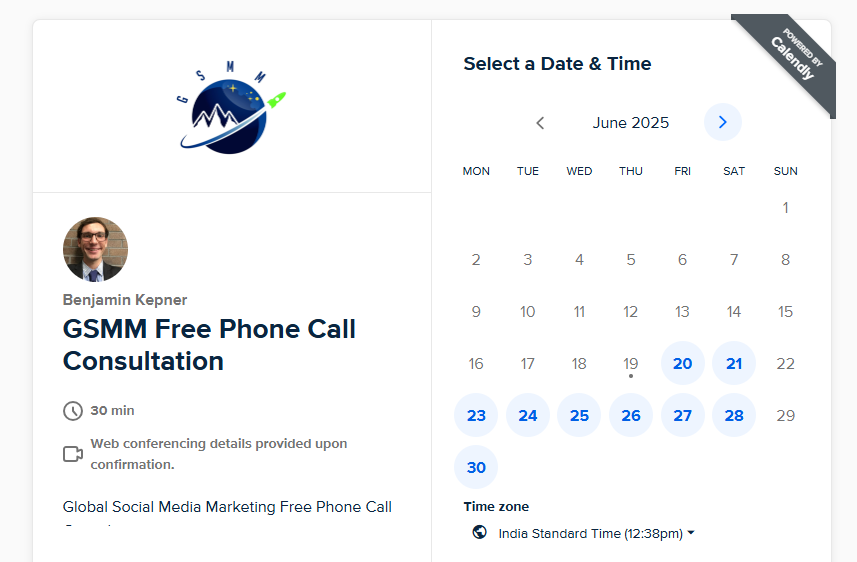 Calendly calendar screenshot