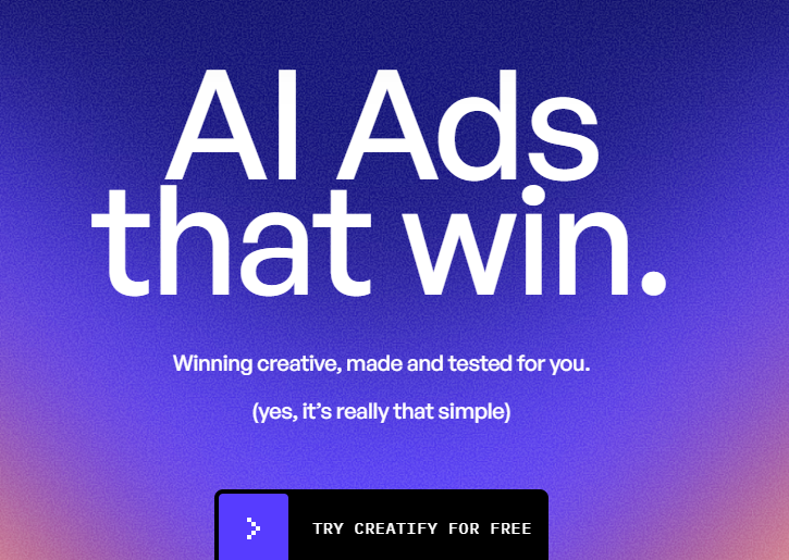 Creatify AI Home Page Screenshot